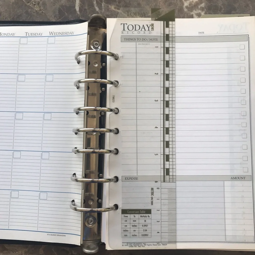 Vintage 90’s Planner, Day Runner with Pages